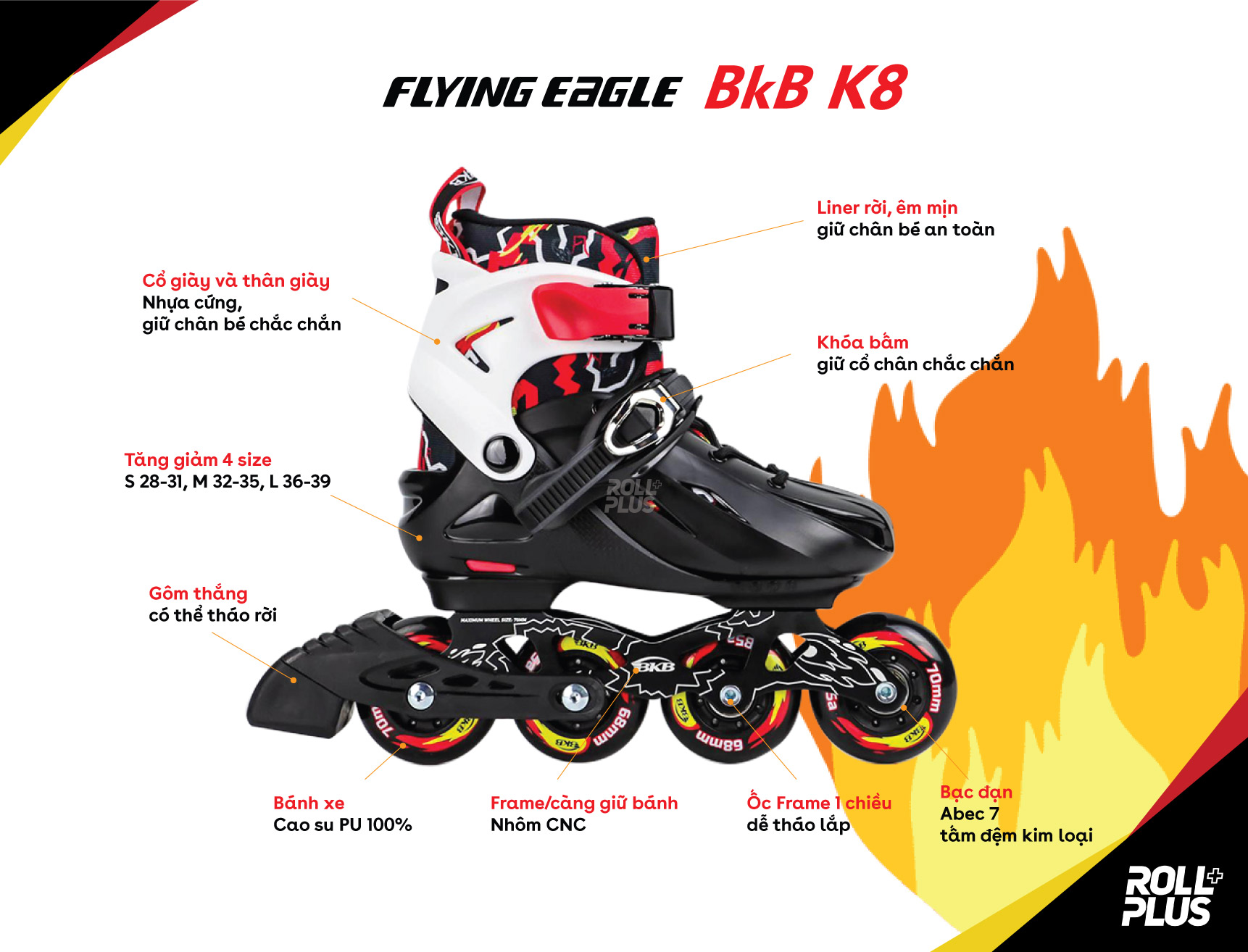 giay-patin-tre-em-flying-eagle-bkb-k8-den-do